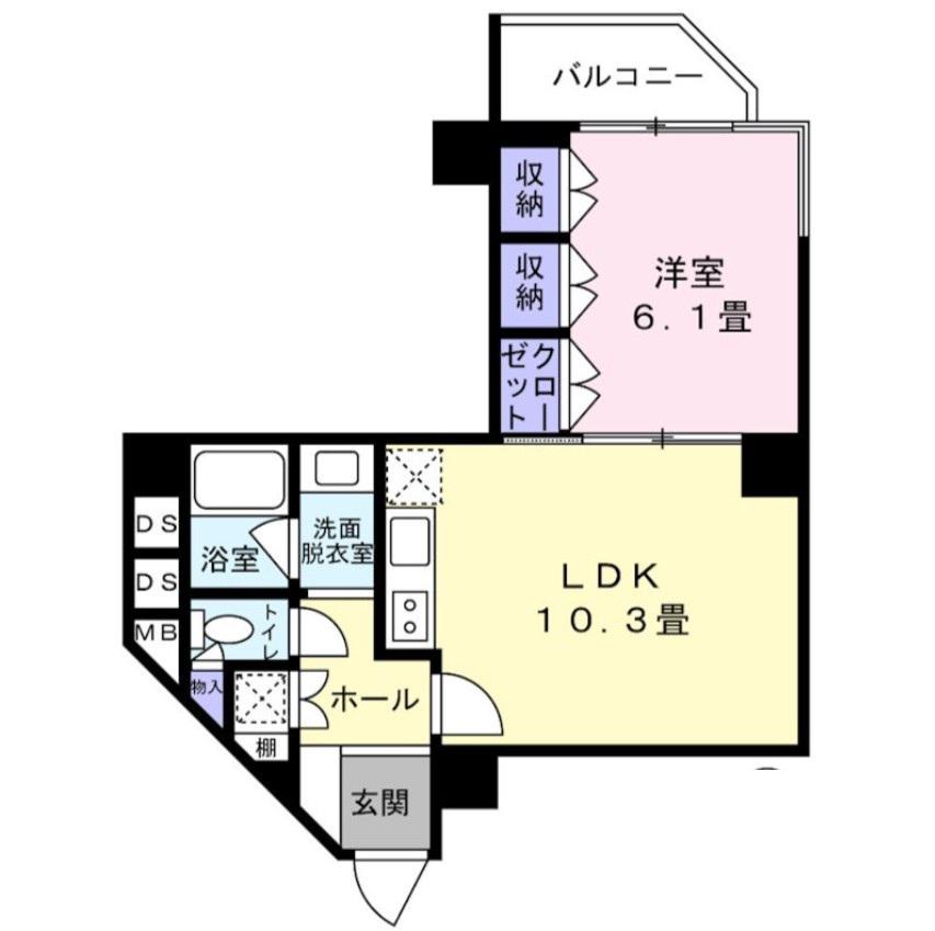 チュリス氷川坂(1LDK/2階)の間取り写真