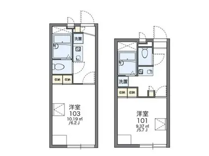 レオパレスオアシス(1K/1階)の間取り写真