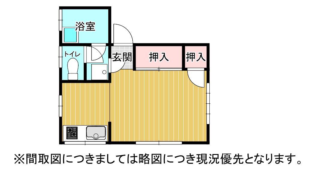 ルートサイド266(1K/1階)の間取り写真