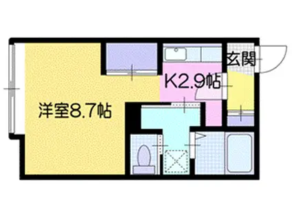 ラヴィータ新札幌(1K/3階)の間取り写真