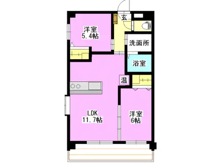 セビアン西市駅前(2LDK/3階)の間取り写真