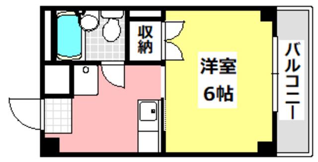 早川ハイツ(1K/4階)の間取り写真