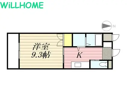 パティナA(1K/2階)の間取り写真