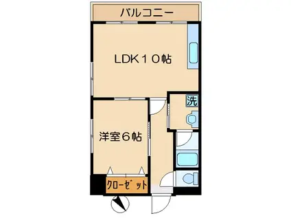 パークサイド安達(1LDK/4階)の間取り写真