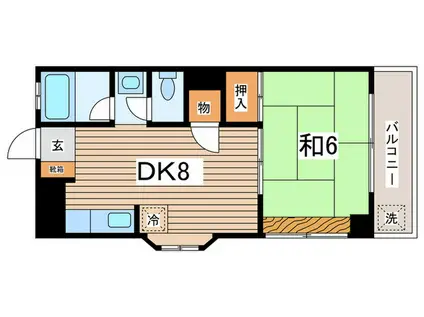 サンドミールマンション(1DK/4階)の間取り写真