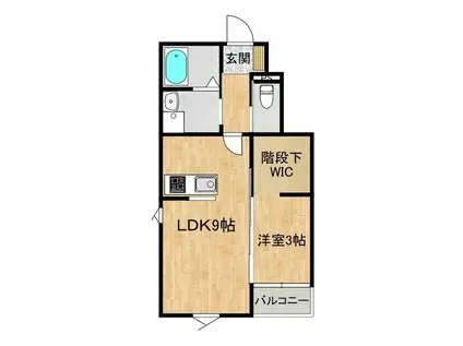 DUAL B(1LDK/1階)の間取り写真