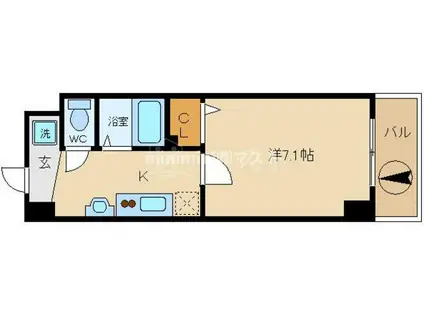 エスリードコート難波ウエスト旧ARCENCIEL SQUARE桜川(1K/1階)の間取り写真