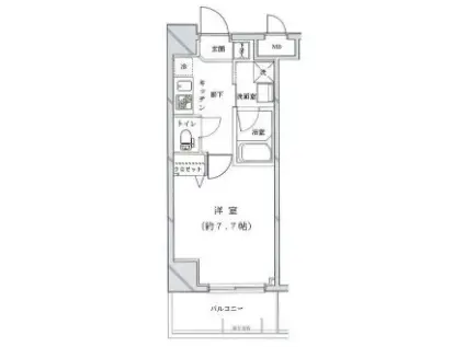 ライジングプレイス押上(1K/3階)の間取り写真