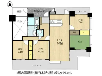 クレアドール県庁正門前(4LDK/9階)の間取り写真