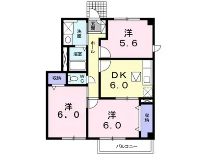 ラミーYU(3DK/1階)の間取り写真