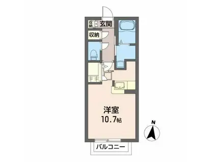 ブルースカイ柏木(ワンルーム/1階)の間取り写真