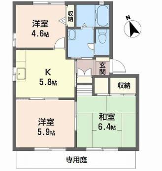 グリーンヒル今宿(3K/1階)の間取り写真
