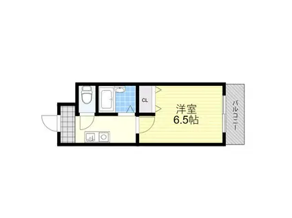 第二まやハイツ(1K/4階)の間取り写真