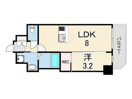 スワンズシティ神戸湊川2(1LDK/8階)の間取り写真