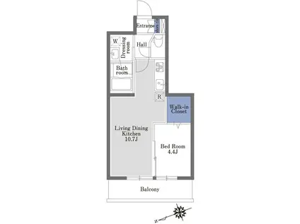 マストライフ赤羽ウエスト(1LDK/4階)の間取り写真