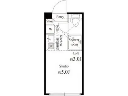 ハーモニーテラス若松町(ワンルーム/1階)の間取り写真