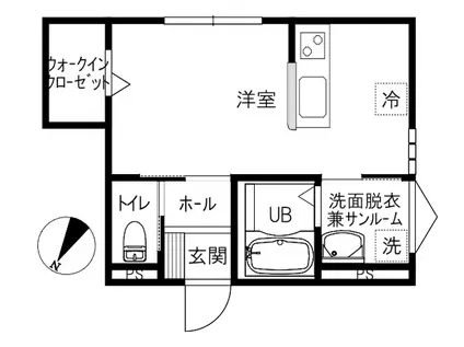 天神町1丁目BLOCKS-10(ワンルーム/1階)の間取り写真
