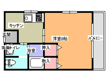 ニュースカイブルー(ワンルーム/1階)の間取り写真