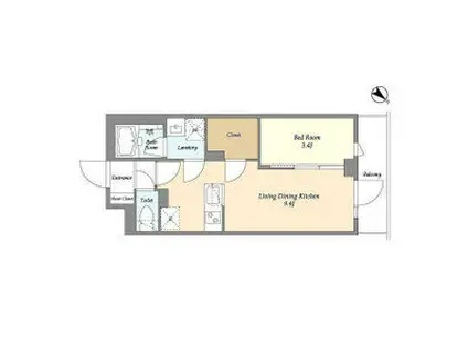 ドゥーエ曳舟II(1LDK/1階)の間取り写真