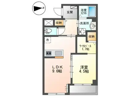 ブランキューブ南摂津(1SLDK/2階)の間取り写真