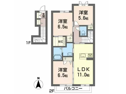 メゾン・ド・アンジュ(3LDK/2階)の間取り写真