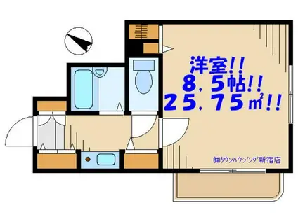 ライオンズマンション渋谷本町(1K/3階)の間取り写真