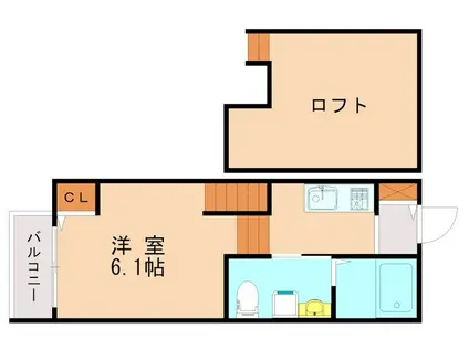 A-ONE唐原(ワンルーム/2階)の間取り写真