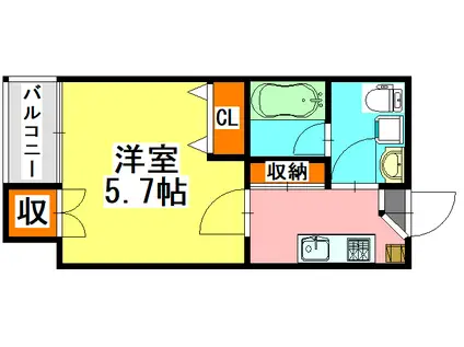 パレスヒル津田沼II(1K/3階)の間取り写真