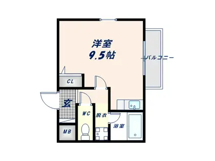 グランドール永和(1K/3階)の間取り写真