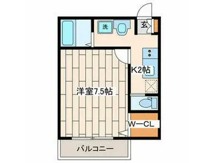 ヴィレッジ磯子II(1K/3階)の間取り写真