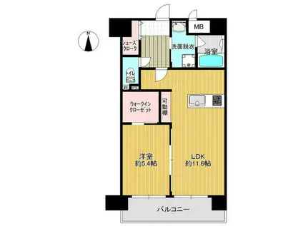 サンクレスト上野の森(1LDK/5階)の間取り写真