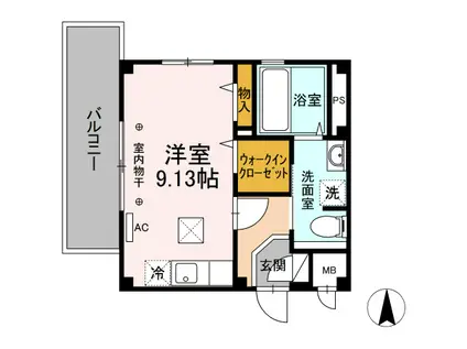 ルーチェ琴平(ワンルーム/1階)の間取り写真