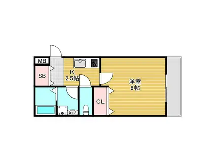 T.CHLOE石橋駅前(1K/2階)の間取り写真