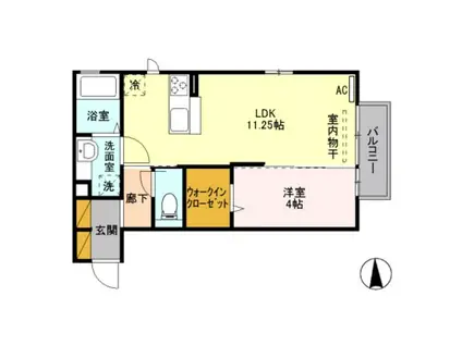 蔵漆倶北館(1LDK/2階)の間取り写真