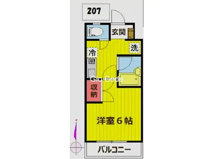 グリーンキャッスル(1K/2階)の間取り写真