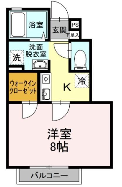 PROGRESSプログレス B棟(1K/1階)の間取り写真