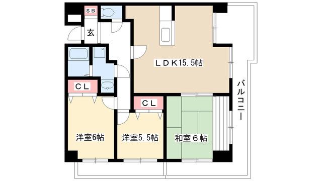 メゾンSK(3LDK/4階)の間取り写真
