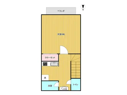 MSコート(1K/2階)の間取り写真