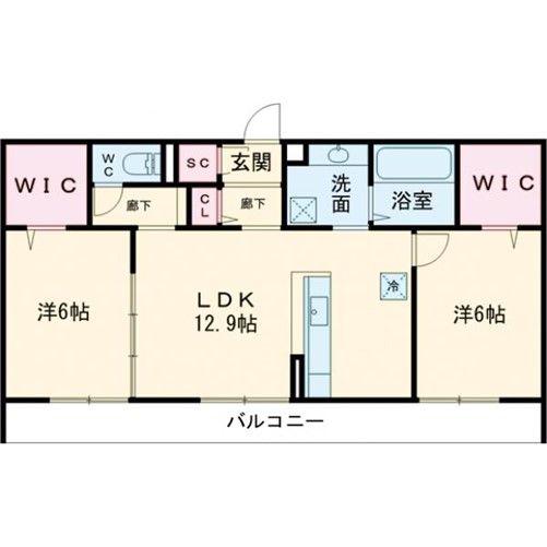シルトクレーテA棟(2LDK/3階)の間取り写真
