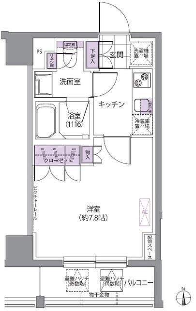 IVY ウエスト(1K/2階)の間取り写真