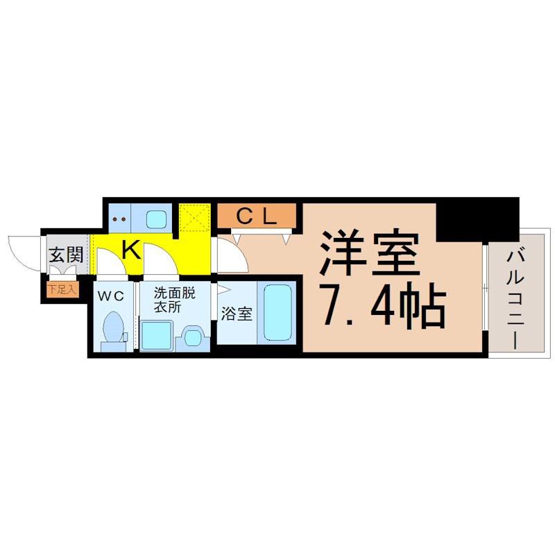 S-RESIDENCE堀田ノース(1K/11階)の間取り写真