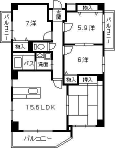 ラフォーレ古江(4LDK/4階)の間取り写真