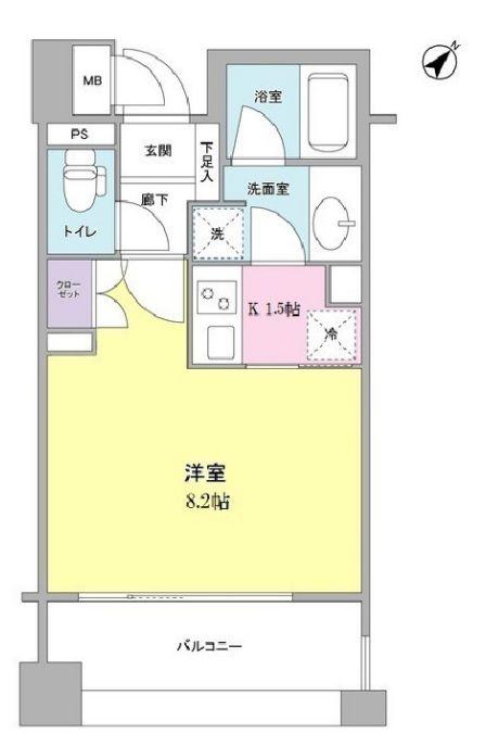 アルス恵比寿メイクス(1K/5階)の間取り写真