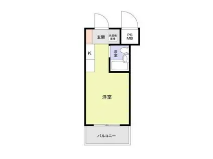 プレンディ鷺沼(ワンルーム/2階)の間取り写真