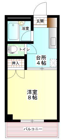エイシンビル(1K/2階)の間取り写真