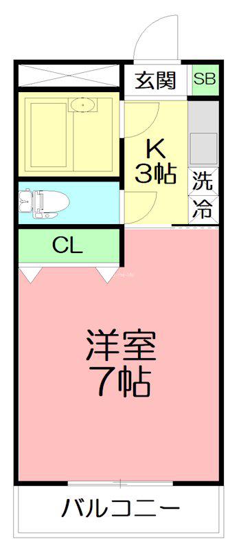 ホロン湘南弐番館(ワンルーム/2階)の間取り写真