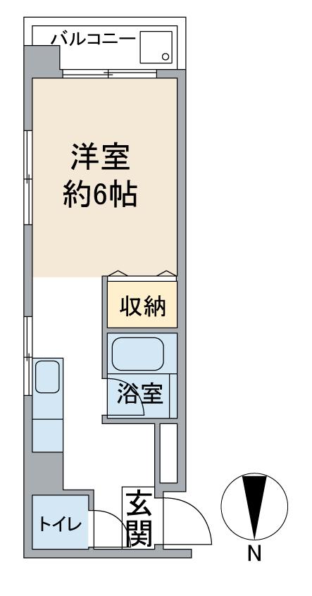 コーポ内山(ワンルーム/2階)の間取り写真