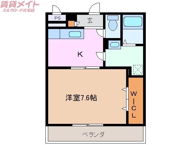 菰野ヒルズ(1K/1階)の間取り写真