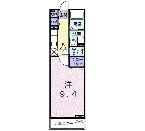 フェアリーカーサII(1K/2階)の間取り写真