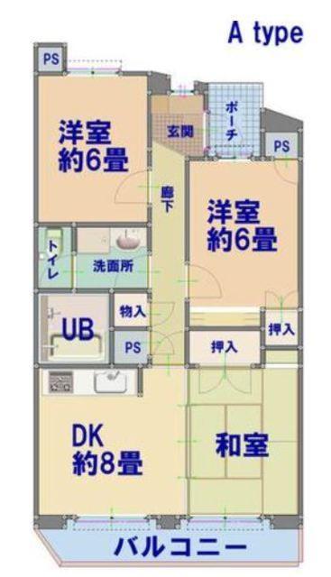 テラス新宿(3DK/2階)の間取り写真